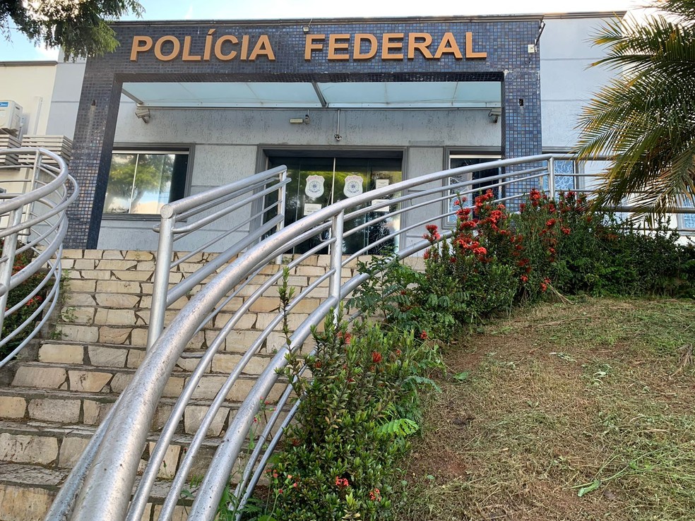 Sede da Polcia Federal, em Varginha — Foto: Lorena Vale / EPTV