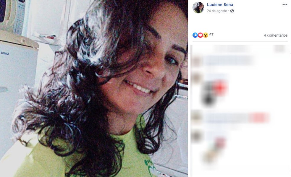 Luciene Ferreira Sena, de 39 anos, teve 80% do corpo queimado após ex atear fogo em carro em Pirassununga — Foto: Reprodução/Facebook