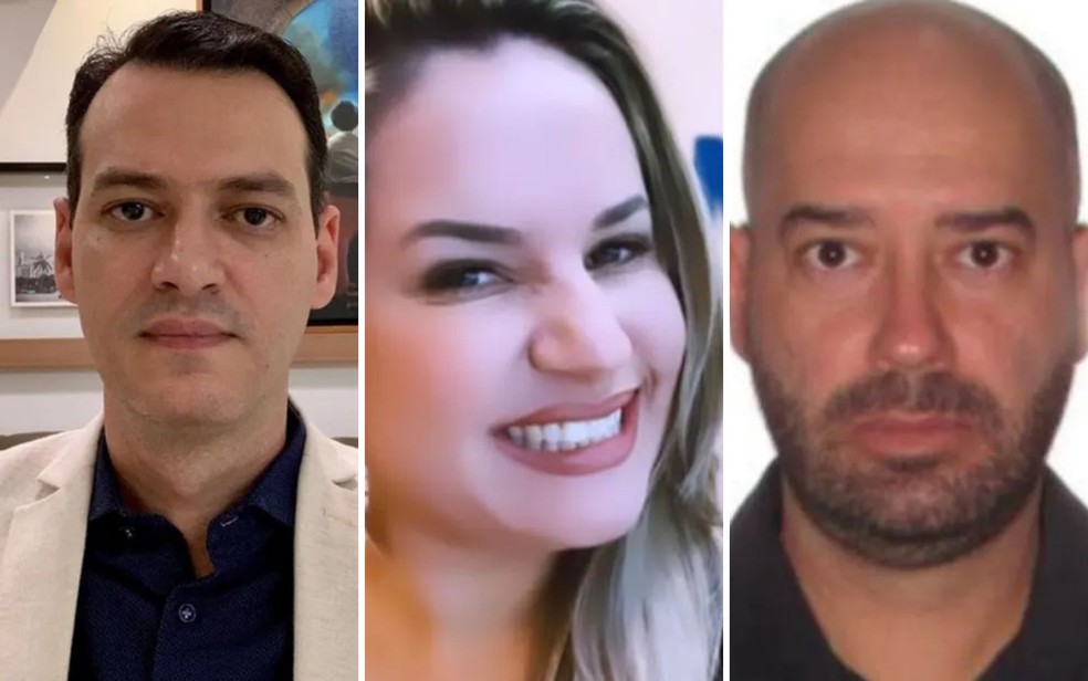 Daniel Alexandrino, Andréia Lopo de Oliveira Silva e Fernando Borges de Oliveira foram presos em operação — Foto: Montagem/g1 Reprodução/Instagram e Reprodução/TV Anhanguera