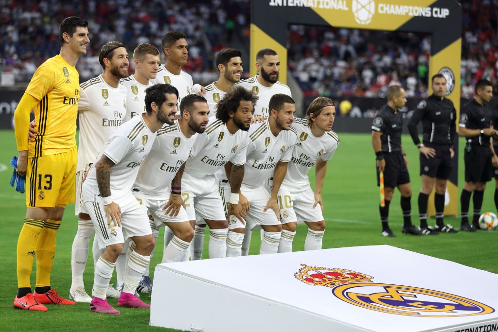 HOUSTON, TX - JULY 20:  Real Madrid Team Group during the 2019 International Champions Cup match between FC Bayern Munich and  Real Madrid  at NRG Stadium on July 20, 2019 in Houston, Texas. (Photo by Matthew Ashton - AMA/Getty Images) (Foto: Getty Images)