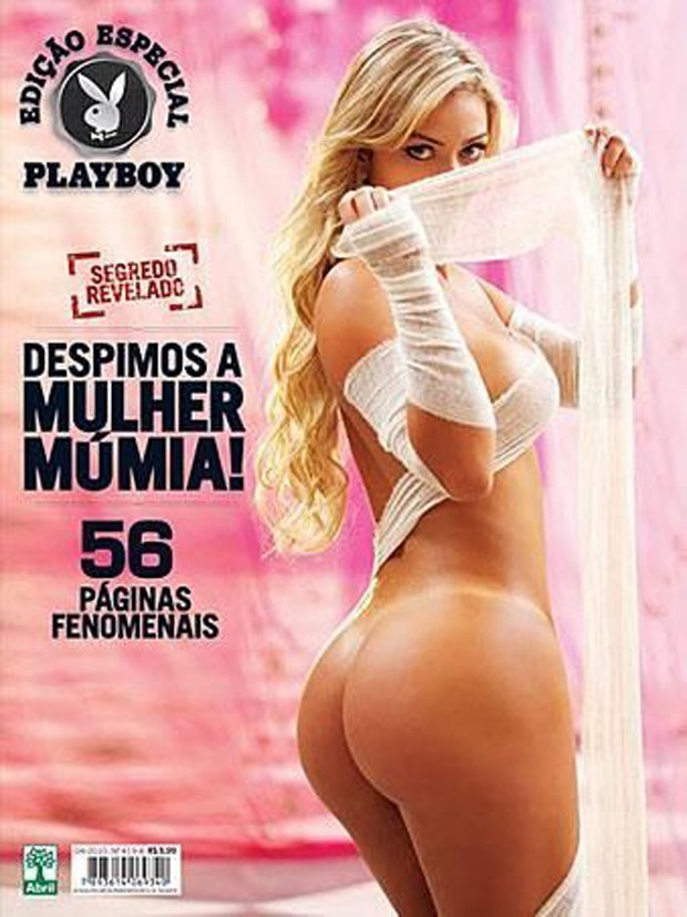 Laura na capa da Playboy como Mulher Múmia. (Foto: Divulgação)