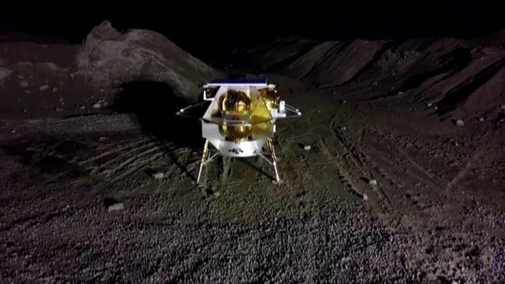 O módulo Peregrine vai levar pequenos momentos para a Lua — Foto: Reprodução: Astrobotic