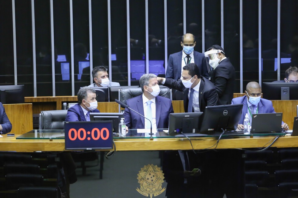 Arthur Lira durante sessão da Câmara desta terça-feira (9). — Foto: Antônio Augusto/Câmara dos Deputados