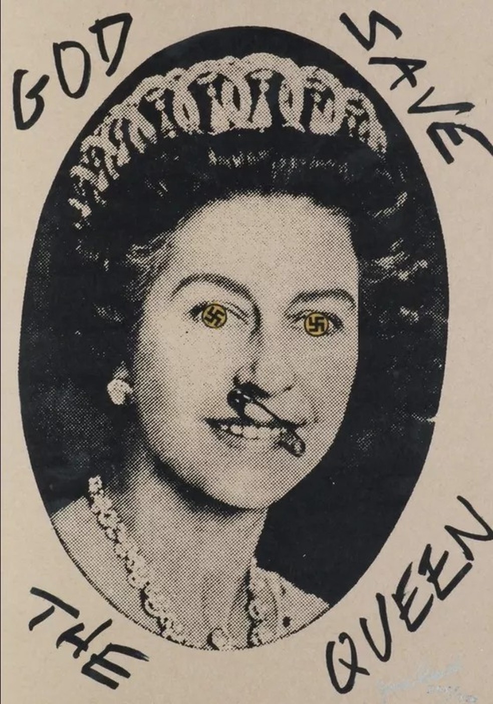 Arte de Jamie Reid da rainha Elizabeth II — Foto: Reprodução