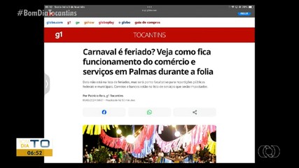 g1 Tocantins: Veja como fica funcionamento do comércio em Palmas durante a folia