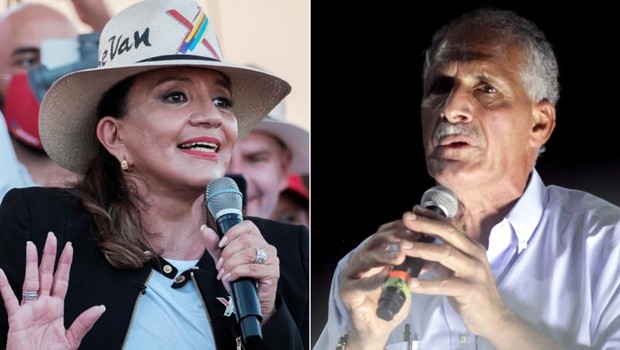 Xiomara Castro e Nasry Asfura disputaram presidência (Foto: GETTY IMAGES via BBC NEWS)