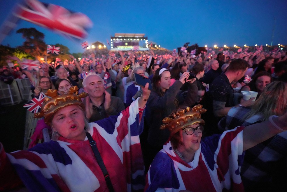 Público em concerto em homenagem à coroação do rei Charles III, em 7 de maio de 2023 — Foto: Kin Cheung/Reuters