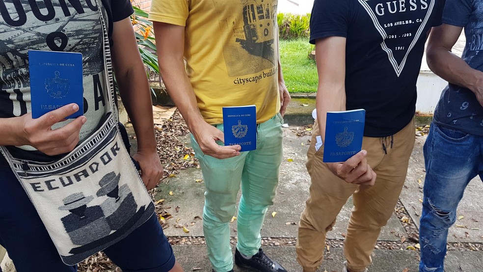 Imigrantes cubanos em Porto Velho (Foto: Jhonnathas Trindade/Rede Amazônica)