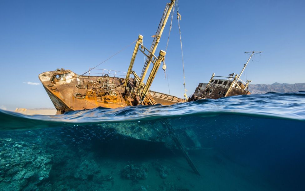 BBC - Renee Capozzola venceu a categoria 'Naufrágio' com uma foto do navio Georgios, na Arábia Saudita; o navio encalhou em 1978 e agora serve como um recife artificial (Foto: Renee Capozzola via BBC)