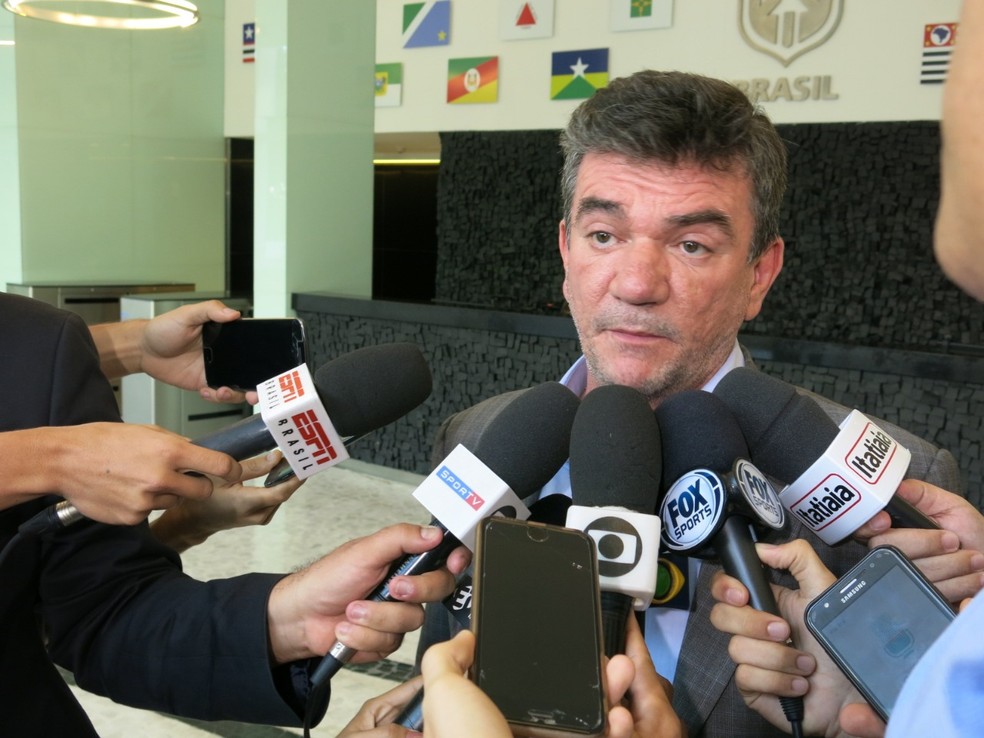 AndrÃ©s Sanchez em entrevista apÃ³s eleiÃ§Ã£o na CBF (Foto: Edgard Maciel de SÃ¡ / GloboEsporte.com)