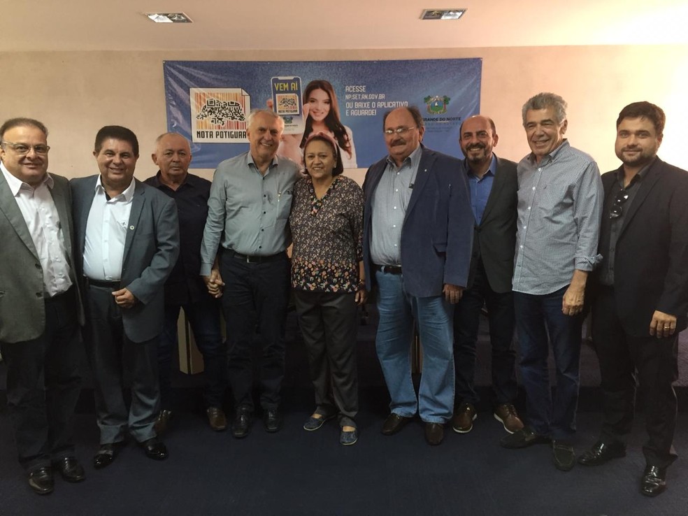 Governadora Fátima Bezerra oficializa parceria com clubes que vão disputar o Campeonato Brasileiro — Foto: Diego Simonetti/Santa Cruz