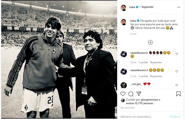 Kaka e Maradona (Foto: Reprodução/ Instagram)