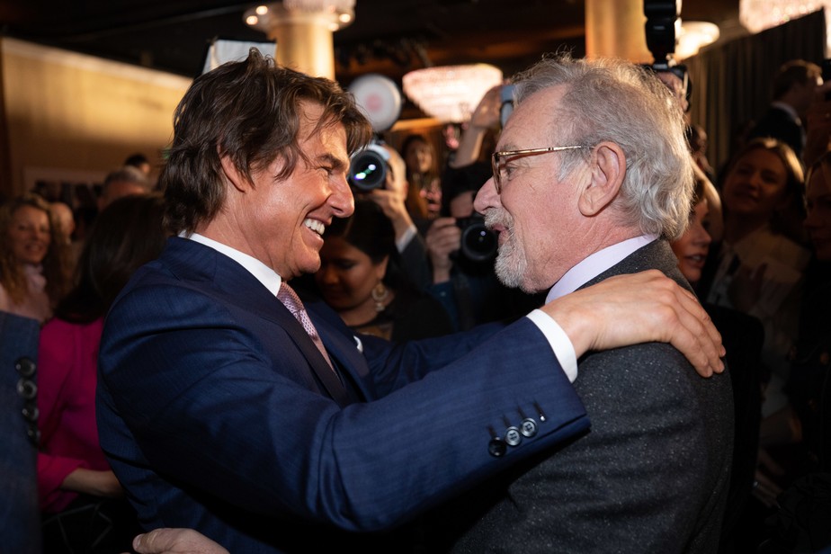 Tom Cruise e Steven Spielberg em evento da Academia do Oscar
