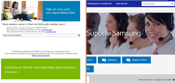 Dell e Samsung oferecem chat online e assistência técnica no Brasil (Foto: Reprodução/Barbara Mannara)