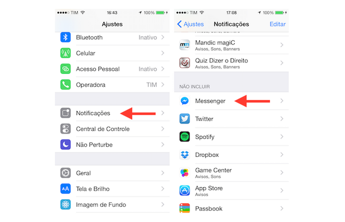 Ative as notificações do iPhone para usar o Facebook Messenger de maneira mais rápida (Foto: Marvin Costa/TechTudo)
