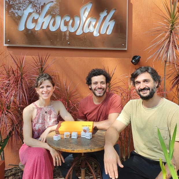 Os sócios da Tchocolath: Andréa Bacellar, Rodrigo Pasquali e Gustavo Dermendjian (Foto: Acervo Pessoal )