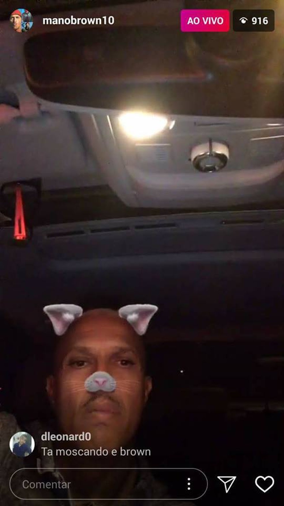 entário de Deyvson durante v­deo ao v­deo de Mano Brown em que o rapper colocou um