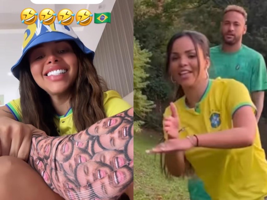 Gabily usa meia da sorte com Neymar estampado