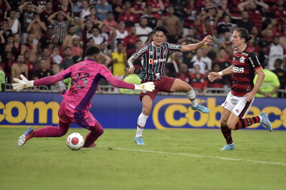 Gol de German Cano - Fluminense x Flamengo - Campeonato Carioca — Foto: ANDRÉ DURÃO