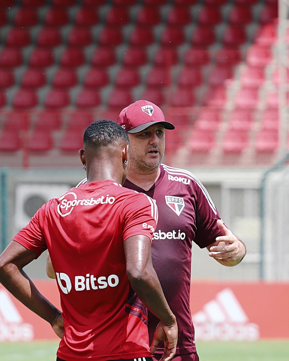 Ceni e Nathan em treino do São Paulo — Foto: Divulgação