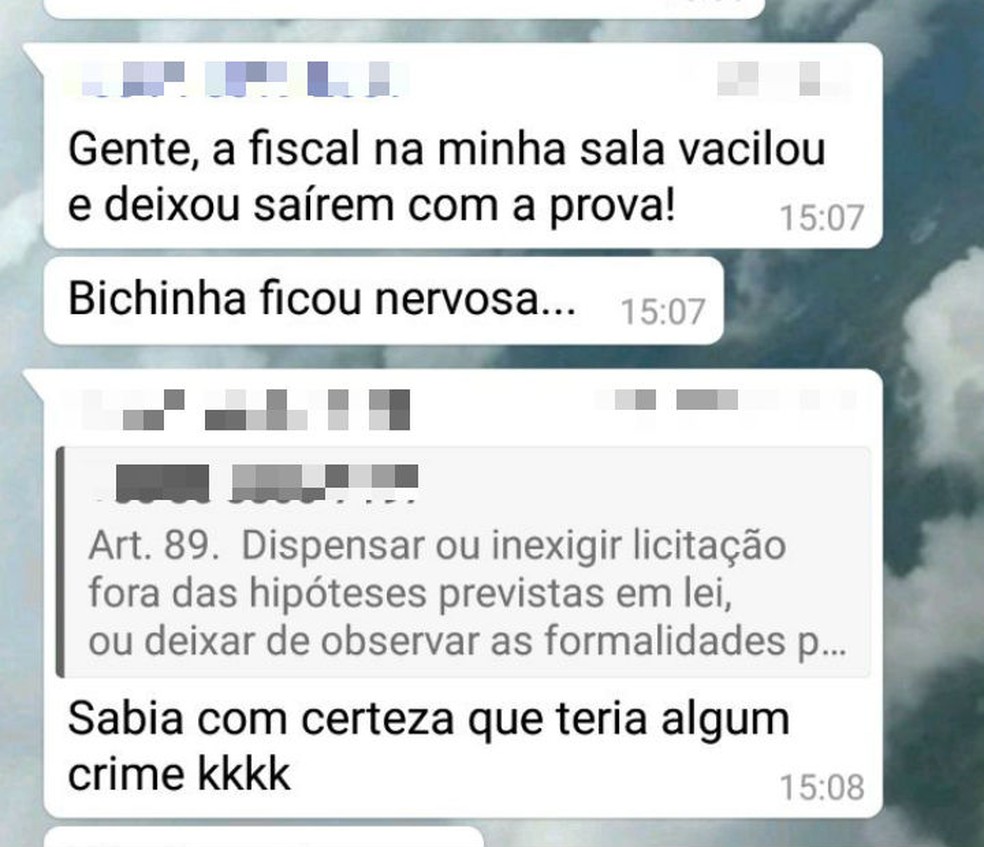 Candidatos relataram irregularidades duarante concurso da Polícia Civil na Bahia (Foto: Reprodução/WhatsApp)