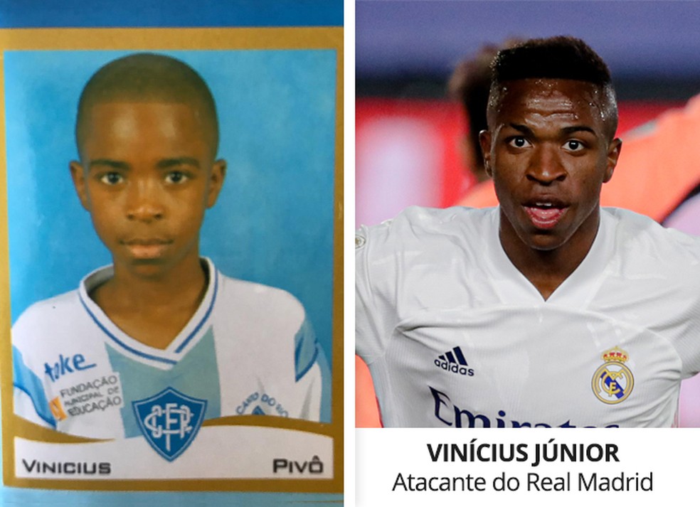 Figurinha do Vinicius Junior, atacante do Real Madrid — Foto: Infoesporte
