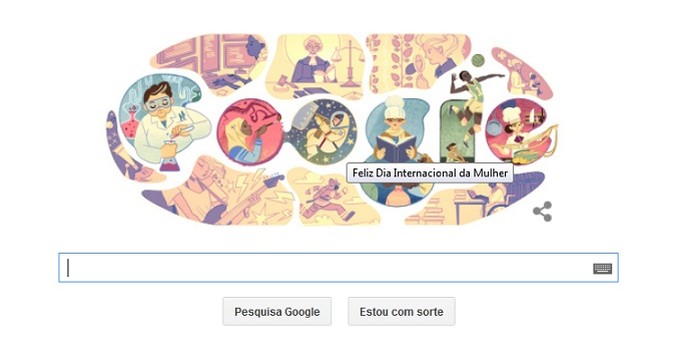Feliz Dia Internacional da Mulher: Google celebra data com Doodle ilustrado (Foto: Reprodu??o/Google)