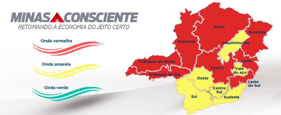Aumenta número de regiões na onda vermelha em Minas Gerais — Foto: Governo de Minas/Divulgação