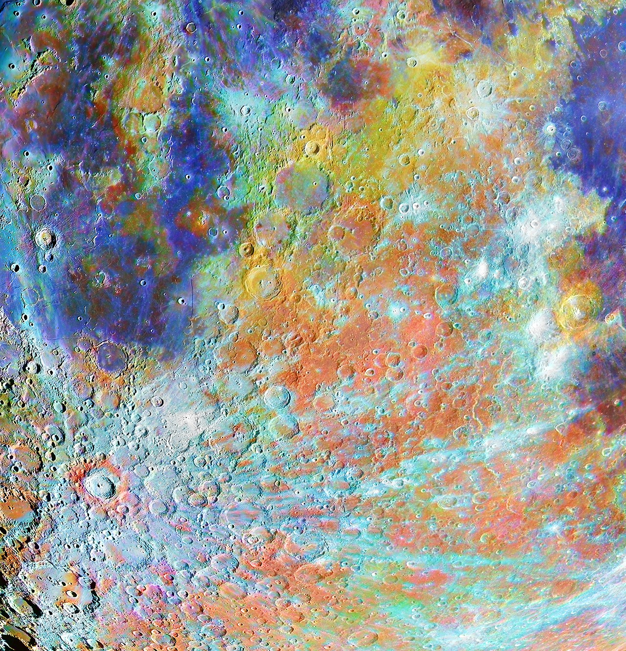 Região da cratera Tycho com cores (Foto: Alain Paillou/Insight Investment Astronomy Photographer)