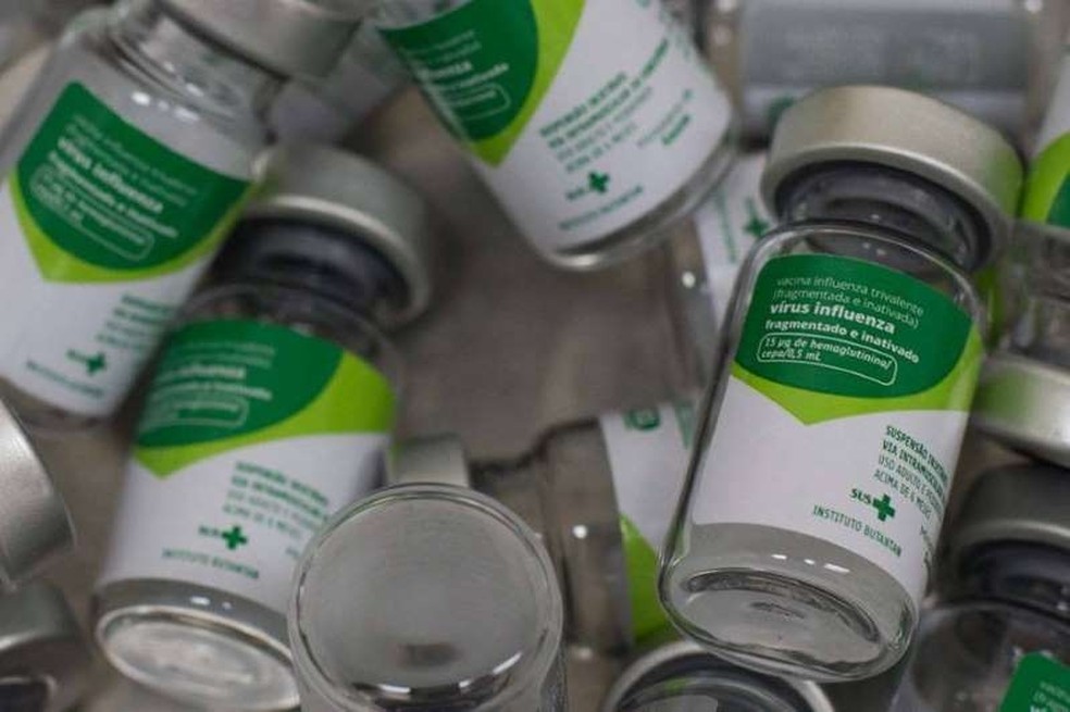 Frascos da vacina contra Influenza, em imagem de arquivo — Foto: TV Globo/ Reprodução