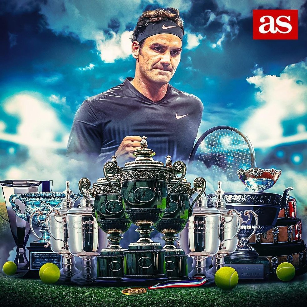 Manchete Diario AS com aposentadoria de Roger Federer no dia 15 de setembro de 2022 — Foto: Reprodução