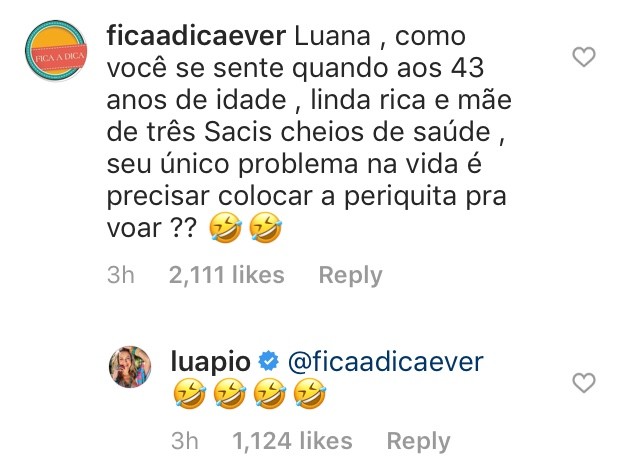 Fãs de Piovani comentam bate boca com Ludmilla (Foto: Reprodução/Instagram)