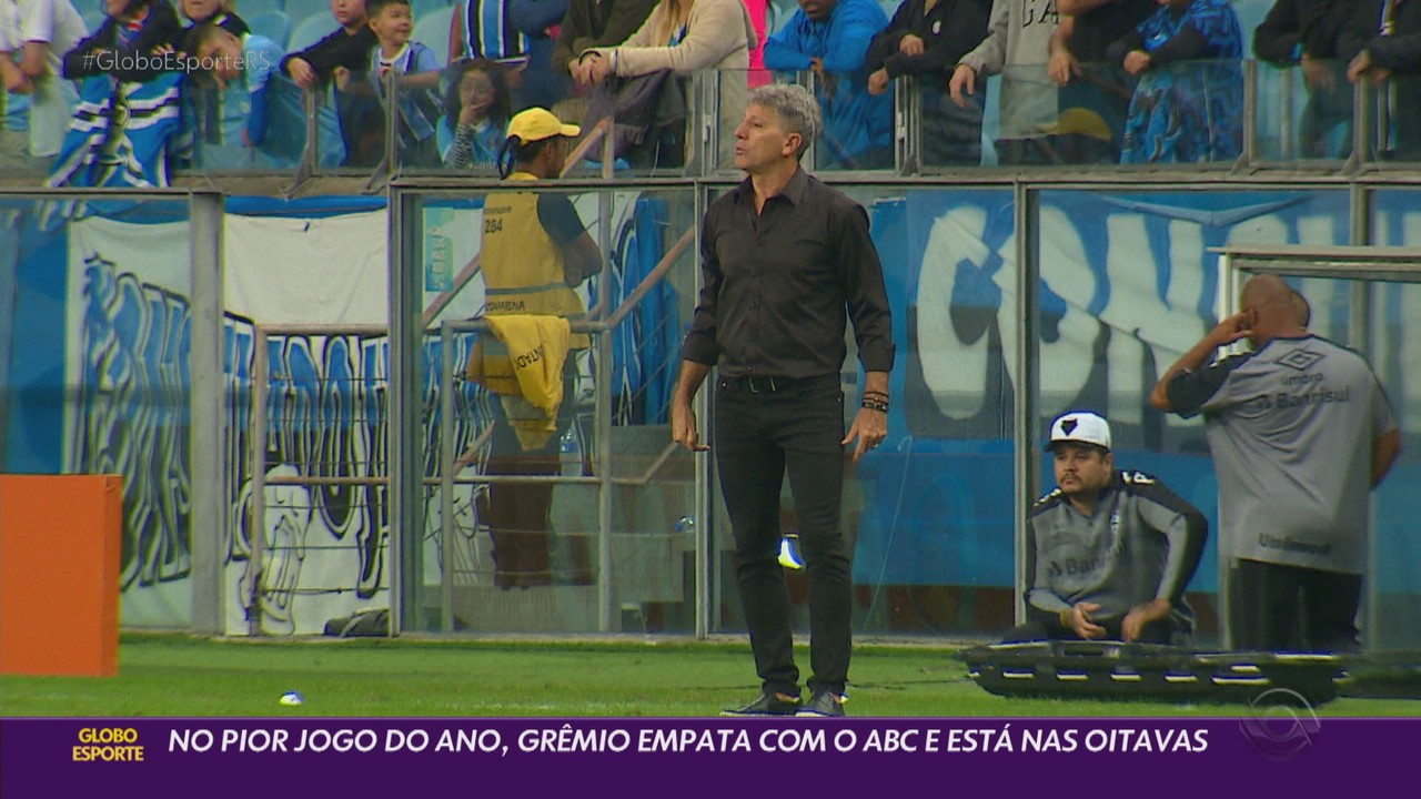 No pior jogo do ano, Grêmio empata com o ABC e está nas oitavas