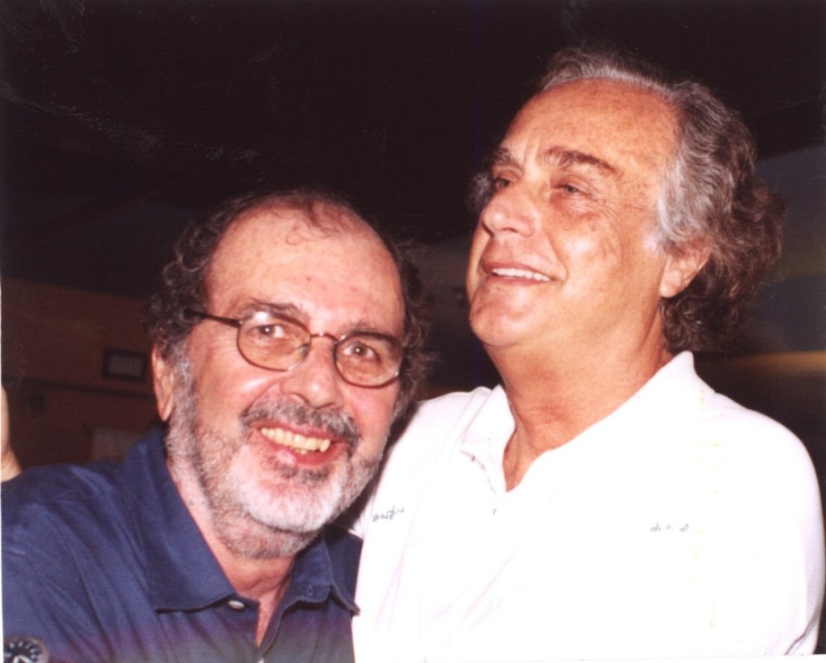 Os amigos Cacá Diegues e Arnaldo Jabor, em registro de 2003