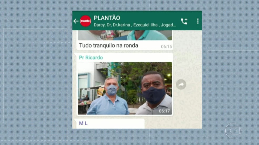 Dupla posta foto na 'ronda' pelos hospitais — Foto: Reprodução/TV Globo
