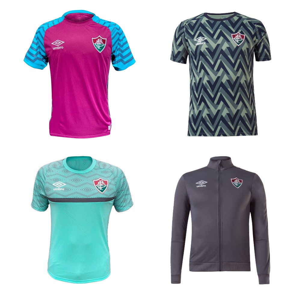 Alguns modelos da linha 2021 do Fluminense — Foto: Reprodução