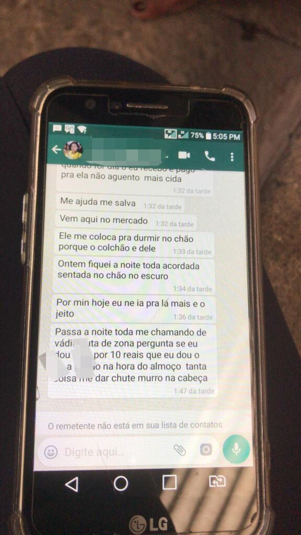 Em conversa no WhatsApp, Maria Edjane de Lima pede ajuda para vizinha em Barra Mansa — Foto: Raquel Ribeiro/TV Rio Sul