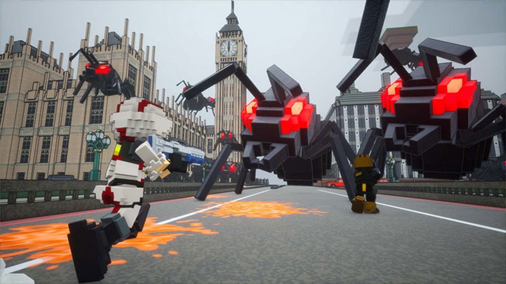 Earth Defense Force: World Brothers traz experiência tradicional da série com novo visual estilo Minecraft — Foto: Reprodução/Steam