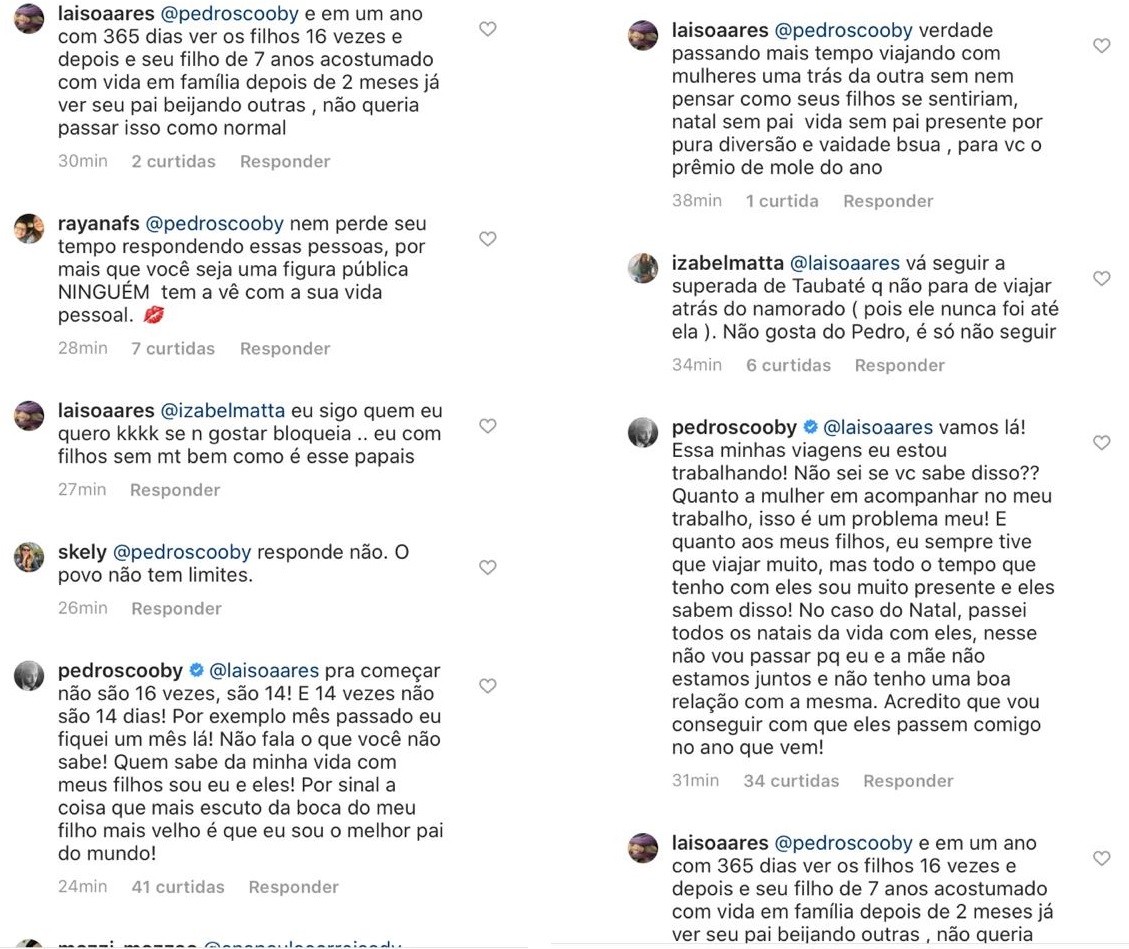 Pedro Scooby discute com seguidores no Instagram (Foto: Reprodução/Instagram)
