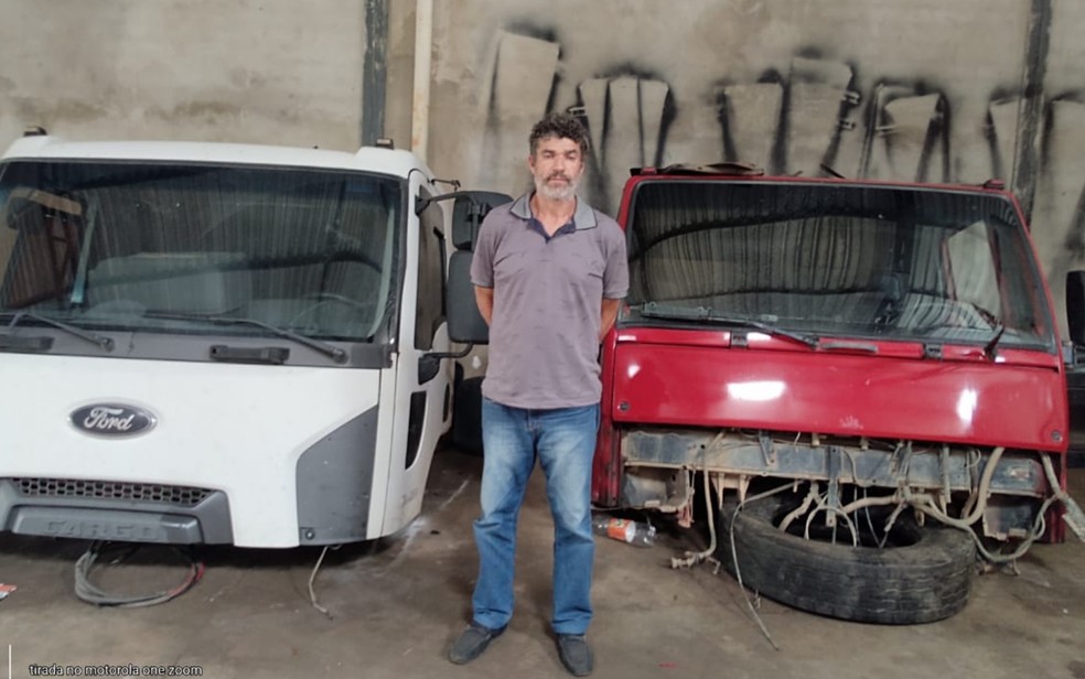 Lairton Pires dos Reis, 51 anos, considerado o maior adulterador de chassi de caminho do pas  preso em Goinia, diz polcia  Foto: Polcia Civil/Divulgao 