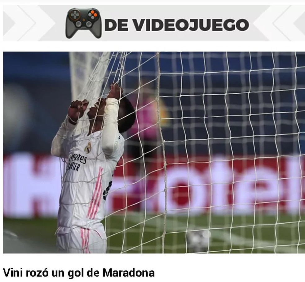 "Marca" classifica jogada de Vinicius Junior como "de videogame" — Foto: Reprodução/Marca