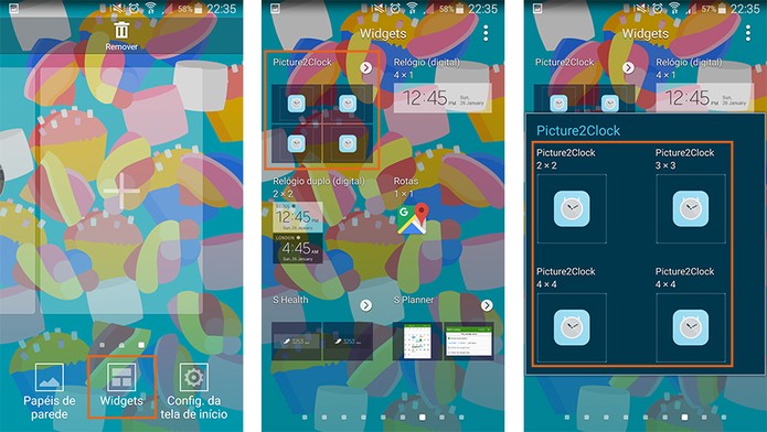 Adicione o widget do relógio no Android de forma tradicional (Foto: Reprodução/Barbara Mannara)