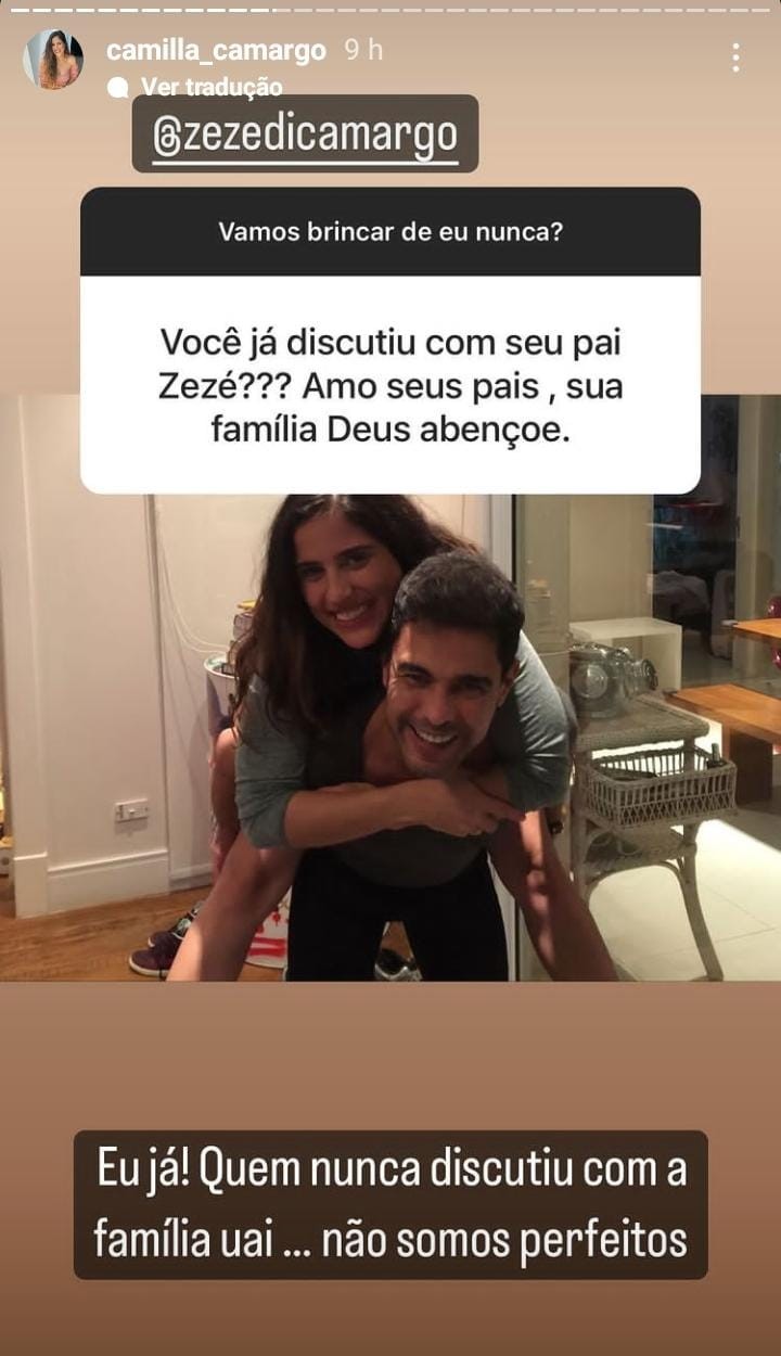 Camilla Camargo comenta relação com o pai, o cantor Zezé Di Camargo (Foto: Reprodução/Instagram)