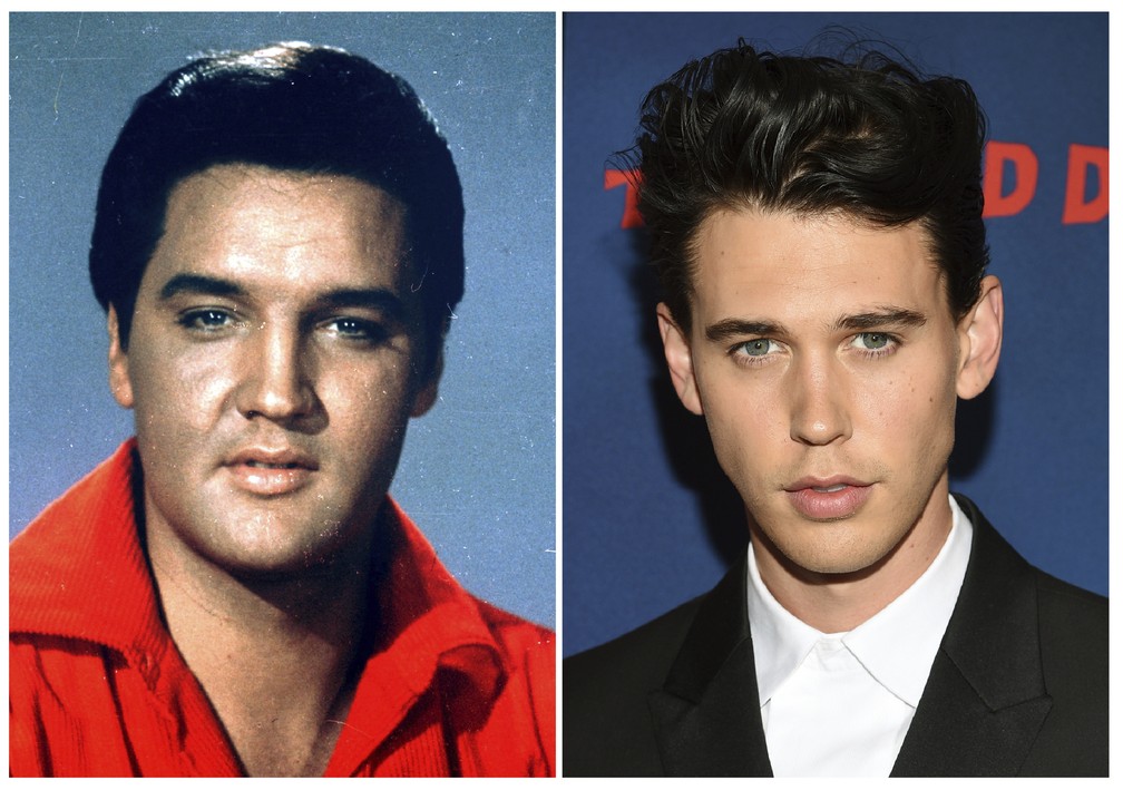 Austin Butler, à direita, foi escalado para interpretar Elvis Presley no filme de Baz Luhrman — Foto: AP 
