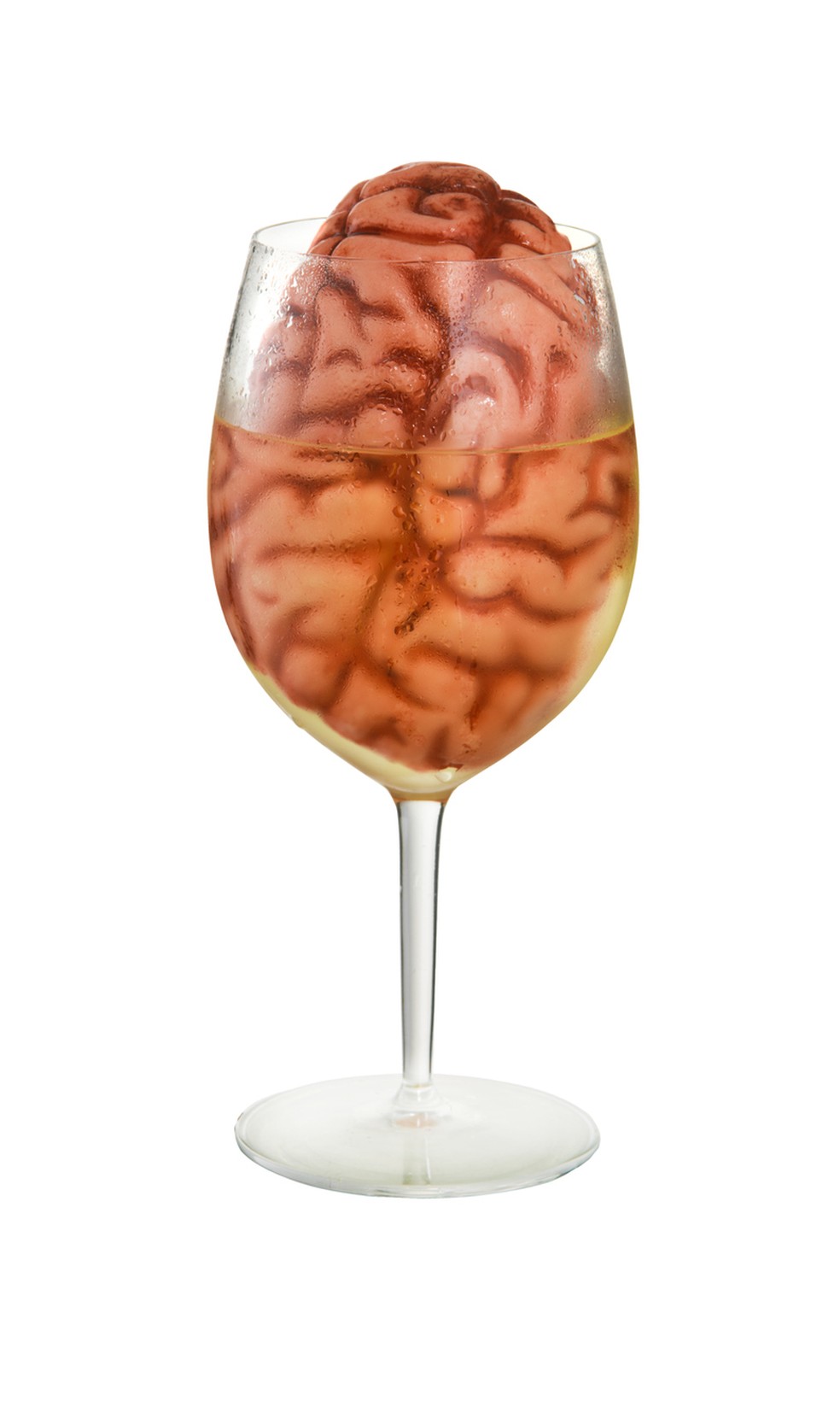 Alegoria de um cérebro embebido de bebida alcóolica — Foto: Istock Getty Images
