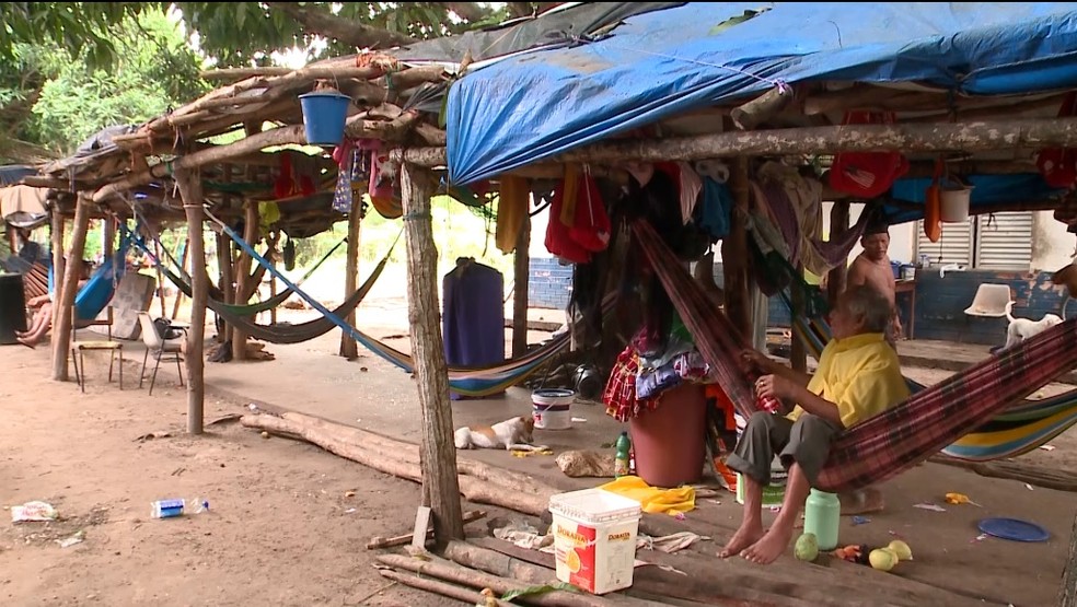 Abrigo de venezuelanos em Teresina — Foto: Reprodução/TV Clube