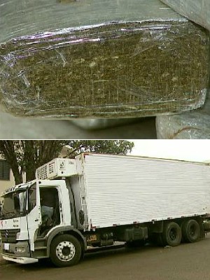 Motorista disse ter carregado caminhão com frangos em Marechal Rondon e com drogas em Foz (Foto: Reprodução/RPCTV Cascavel)