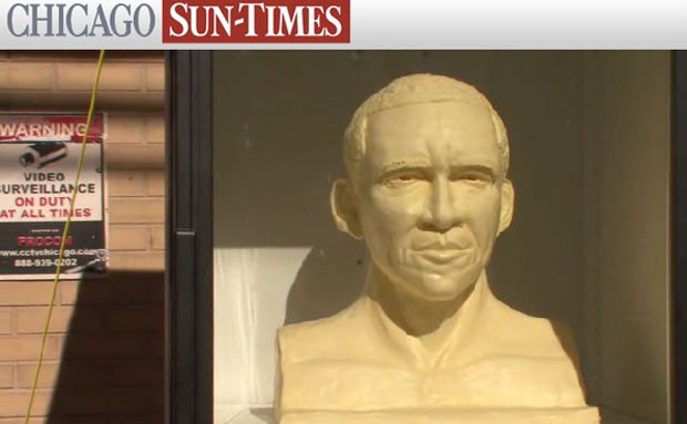 Escultura de Obama feita com manteiga (Foto: Reprodução)