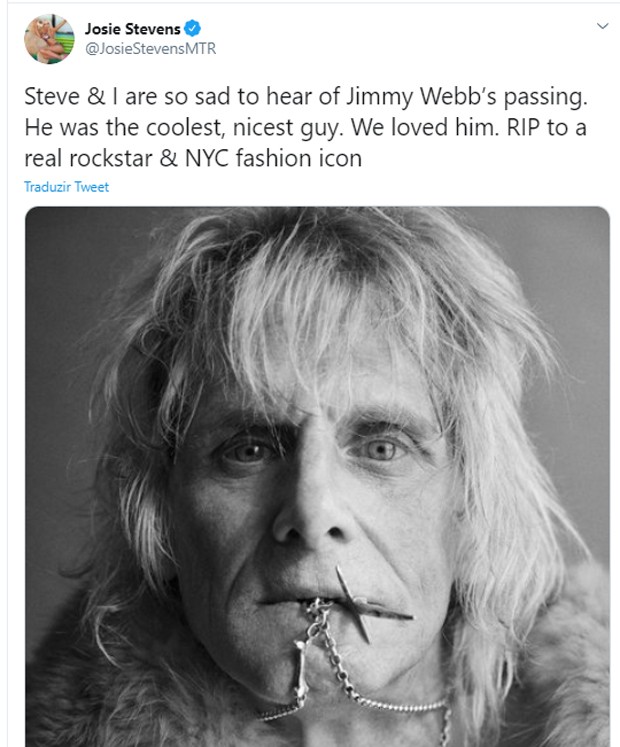 Josie Stevens lamenta morte de Jimmy Web (Foto: Reprodução/Instagram)
