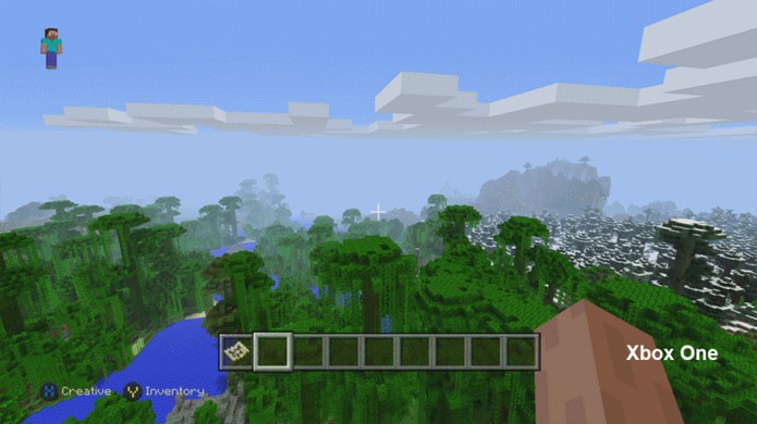Minecraft no Xbox One e PlayStation 4 tem mundos maiores e permite enxergar mais longe (Foto: Reprodução/Eurogamer)